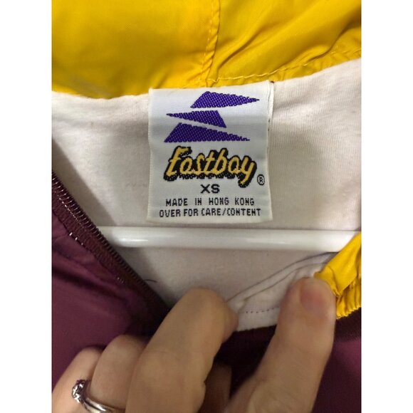 Eastboy Track Jacket Pullover Hooded 1/4 Zip Purple Yellow XS Mens - Picture 3 of 5